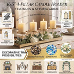 Seraphic Gold Iron 4-Pillar Candelabra – Elegant Tabletop Candle Holder Centerpiece for Weddings, Dining, Parties & Home Decor - Image 5