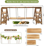 Multifunctional Wooden Dessert Table Display Set with Flower Decor - Image 2