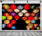 BELECO 15x8ft Fabric Colorful Lanterns Backdrop Asian Vietnam Chinese Lanterns Background Chinese Lunar New Year Spring Festival Party Decorations Holiday Portrait Photoshoot Studio Props - Image 2