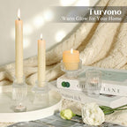 12 Pack Ribbed Clear Glass Candle Holders for Table Centerpieces - Image 6