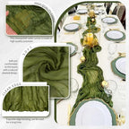 30 Pack Cheesecloth Table Runner 10FT Olive Green Table Runner Boho Gauze Cheese Cloth Table Runners Long Rustic Sheer Table Decorations for Wedding Party Baby Bridal Shower Birthday Holiday Home - Image 3
