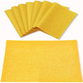 Cloth Yellow Placemats Set of 8, Linen Type Fabric Placemats Machine Washable Heat Resistant Placemats Polyester Place Mats for Halloween, Thanksgiving and Christmas Dining Table (Yellow) by Rinpon