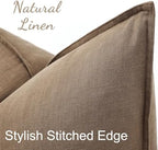 decorUhome Fall Light Brown Linen Throw Pillow Covers 26x26 Set of 2 - Image 2