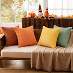 MIULEE Fall Decorative Throw Pillow Covers Yellow Rust Green 20x20 - Image 2