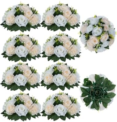 Flower Balls Wedding Rose Centerpieces: 10pcs Fake Flowers Decor for Table by Blosmon