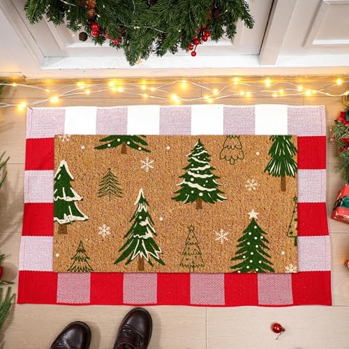 Moucuny 2 Pcs Christmas Coir Doormat Outdoor, Non Slip by Moucuny