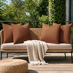 a moment Waterproof Throw Pillow Covers Set of 4,24x24 Inch Outdoor Stain Resistant Pet Friendly Pillowcases Cushion Covers for Patio Sofa and Living Room,Rust - Image 7