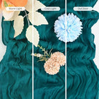 16 Pack Teal Table Runner 10FT Cheesecloth Table Runner Boho Gauze Table Runners Long Rustic Sheer Fabric Table Runners for Wedding Party Bridal Shower Farmhouse & Home Decor - Image 3
