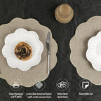 AHHFSMEI Round Faux Linen Placemats Set of 8 Heat Resistant Non-Slip Stain Proof Table Mats for Kitchen Dining Elegant Decor Place Mats (Linen Beige,8) - Image 3