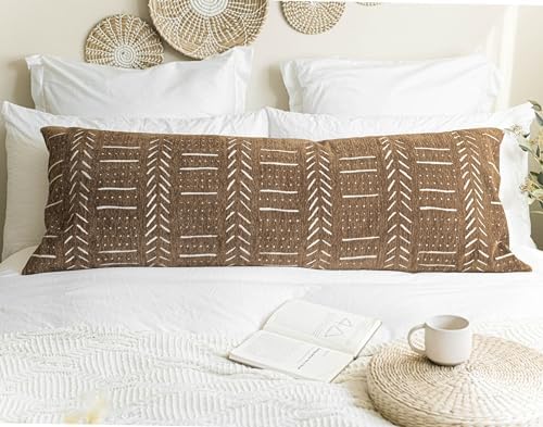 BlissBlush Decorativew Boho Body Pillow Cover 20x54, Brown Soft Oversized Long Lumbar Pillow, Boho Textured Oversize Body Pillow, Cover ONLY - Image 6