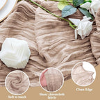 Cheesecloth Table Runner 10FT 12Pcs Nude Pink Boho Gauze Sheer Runners - Image 3
