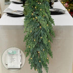 OZFHUA 6 FT Christmas Garland Pine Garland with Lights for Table Mantle Background Christmas Decorate Wall Room Outdoor Indoor Winter Decoration by OZFHUA