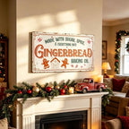 30" Vintage Metal Christmas Wall Sign - Gingerbread Baking Co. Rustic Wall Mount Holiday Decor Distressed Wall Hanging Iron Plaque Christmas Wall Art for Home Mantel Porch Bakery (White#2) - Image 4