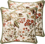 ISAENNE Designer Velvet Throw Pillow Covers,18"x18" Set of 2-Grace A by Isaennehomedecoration