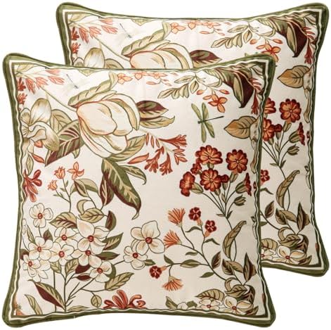 ISAENNE Designer Velvet Throw Pillow Covers,18"x18" Set of 2-Grace A by Isaennehomedecoration