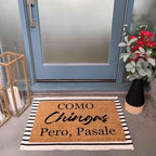 Coir Doormat 'Como Chingas Pero Pasale' - 23.6 x 15.7 Inch, Water-Resistant, Machine Made, Low Pile, Rustic Style - Image 5