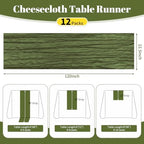 12 Pack Olive Green 10Ft Cheesecloth Table Runner - Image 2