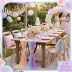 Remagr 12 Pcs Pastel Cheesecloth Gauze Table Runners for Wedding Table - Image 4