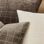 MIULEE Taupe Grey Plaid Fall Euro Throw Pillow Covers 26x26 Set of 2 - Image 2
