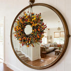 HipTree 24 Inch Fall Wreath for Front Door, Autumn Wreath with Mini Pumpkin - Image 6