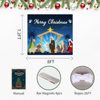 Garage Door Christmas Cover 7x8: Single Garage Nativity Scene Decorations with Bar Magnets & Ropes, Holiday Garage Door Banner Decorative Xmas, Party Wall Backdrop Indoor Outdoor - Image 3