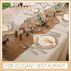Gejoy 72 Pcs Burlap Placemat Wood Napkin Ring Dinner Napkin, Natural - Image 6