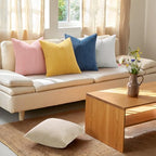 Mecatny Corduroy Decorative Throw Pillow Covers 26x26 Set of 2 Pink - Image 2