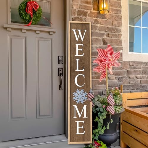 Interchangeable Welcome Sign for Front Porch Door, 45"X9" Wood - Image 2