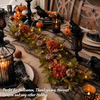 Grooy Fall Garland for Mantle, 6FT Pumpkin Maple Leaves Garland - Image 6