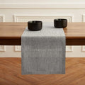 Solino Home 100% Pure Linen Table Runner, 14 x 90 in, Black, Narrow Stripe by SolinoHome