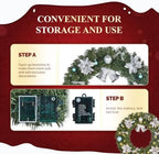 VINGLI 24 Inch Pre Lit Christmas Wreath with 50 LED Light, Battery Operated - Image 6