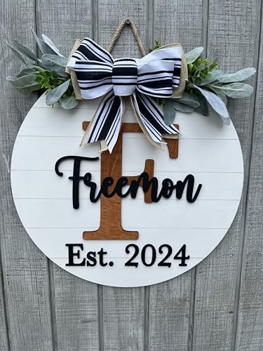 Wood front door sign Wood sign Home decor Welcome sign Sign for front door House warming gift Wedding gift (Last name-DS015(A1) S007, 18" Width) - Image 2