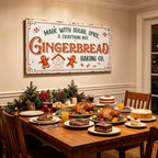30" Vintage Metal Christmas Wall Sign - Gingerbread Baking Co. Rustic Wall Mount Holiday Decor Distressed Wall Hanging Iron Plaque Christmas Wall Art for Home Mantel Porch Bakery (White#2) - Image 5