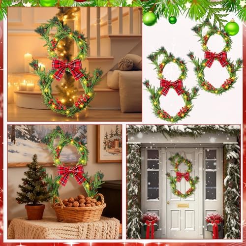 3 Pcs 22.75 Inches Christmas Wreath Winter Snowman Wire Forms - Image 6