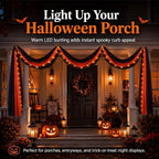 Tegeme 2 Pack 20 x 1.6 ft Lighted Halloween Outdoor Bunting, Black Orange - Image 6