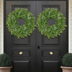 26 Inch Large Boxwoods Wreaths for Front Door Artificial Green Eucalyptus Leaves Greenery Indoor Outdoor Wreath Home Decor Porch Window Wall Farmhouse Door Decorations Spring Summer All Season - Image 2