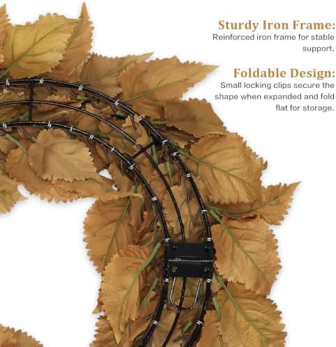20 Inch Fall Wreaths for Front Door, Autumn Leaves Outdoor Wreaths - Image 3