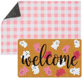 Tinideya 2 Pcs Pink Halloween Welcome Doormat 23x35 in Layered by Tinideya