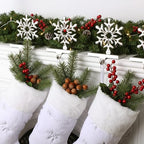 Funnymoom 8 Pcs Christmas Stockings with Holder Set Includes 4 Faux Fur Stocking Ornaments 4 Mantle Snowflake Stocking Hangers Hooks for Xmas Family Party Decoration (White/Silver) - Image 4