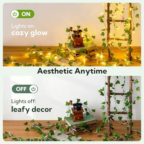 HEYFUNi Vines with Lights 23FT, Fake Ivy String Lights Plug in - Image 7