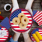 Gatherfun American Flag Patriotic Party Supplies Disposable Napkins and Paper Plates for Veterans Day Election Day 4th of July Independence Day Decorations, Serve 50 - Image 6