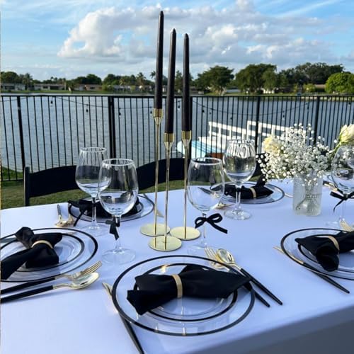 Set of 100 Napkin Rings Metal Gold Semicircle Napkin Ring, Napkin Rings Bulk Dinner Banquet Serviette Decor, Dining Table Setting for Thanksgiving Christmas Halloween Holiday Wedding Party - Image 4