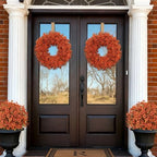 20 Inch Fall Wreaths for Front Door, Autumn Floral Outdoor Wreath - Image 5