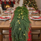 Alupssuc 9FT Artificial Christmas Garland with Lights, Norfolk Pine Garland - Image 3