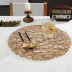 IcosaMro Round Woven Placemats Set of 12 for Dining Table, 15 Inches Paper Boho Decorative Circle Place Mats for Wedding Christmas Thanksgiving Day Holiday Dinner (Light Coffee Brown) - Image 6