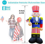 8 Feet Independence Day 4th of July Inflatables Nutcracker Soldier Lighted Blow Up Patriotic Yard Lawn Decoration with Built in Blower Fan and Anchor Ropes - Image 5