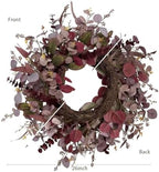 26 Inch Fall Wreaths for Front Door, Artificial Eucalyptus Autumn Wreath - Image 3