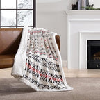 Eddie Bauer - Throw Blanket, Brushed Fleece & Plush Sherpa Soft Bedding, Blanket for Couch & Bed (Mountain Village Red, 50" x 60") - Image 2