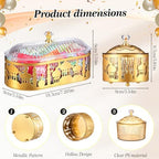 4 Pcs Ramadan Trays with Lid Gold Eid Mubarak Tray Plates Ramadan Moon Candy Dish Table Decorations Food Serving Tray Islam Muslim Al-fitr Cookie Storage Container for Eid Party Supplies - Image 3