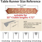 Luxury Vintage Design Table Runner 90 inches Long Embroidery Jacquard Fabric with Multi-Tassels Table Runners for Dining Room Dresser Christmas Thanksgiving Party Decorations (Red, 12X90inch) - Image 2
